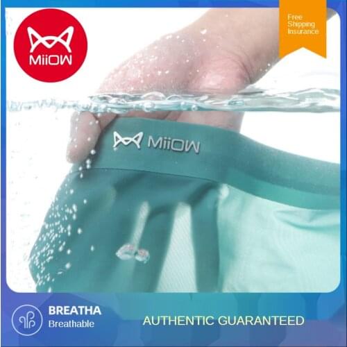 Miow Mens Underwear Ice Mens Summer Breathable Antibacterial Thin Boxer Middle Waist Traceless Youth Boxer