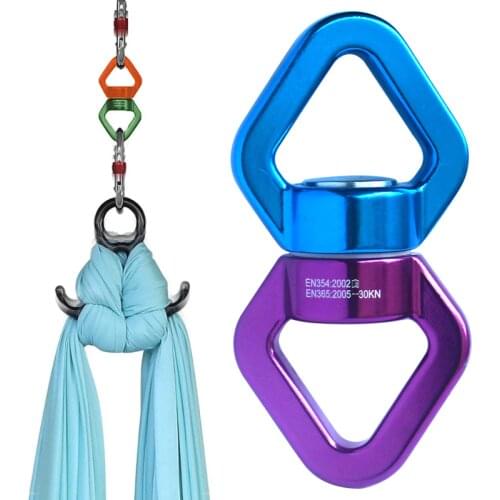 30KN Outdoor Rock Climbing Carabiner Swivel Connector Universal Gimbal Ring Yoga Swing Hammock Rope Swivel Rotational Connector
