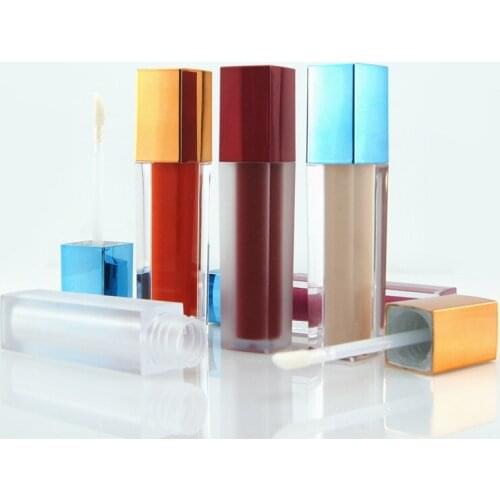 5ml Empty Square Lip Gloss Tube in red blue gold color 30pcs