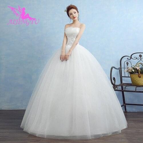 AIJINGYU 2021 bridal Customized new hot selling cheap ball gown lace up back formal bride dresses wedding dress WK332
