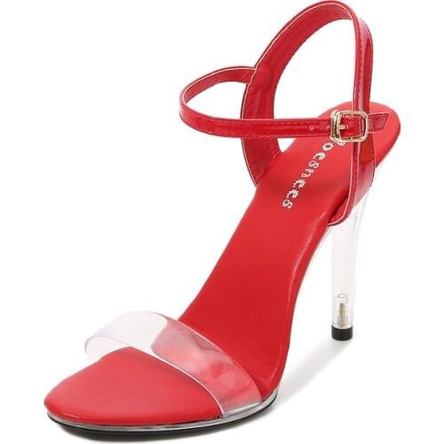 35-43 Sexy Super High Heels 11CM High Nightclub Transparent Sandals Large Size Open Toe Womens Sandals Lolita LFD