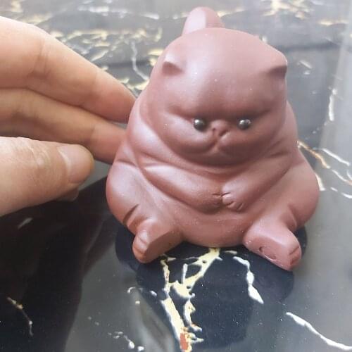 Tea pet | Tibet | Chinese tea set | come with gift box carved statues Decoration Meditation figures sculpture Pottery Angry cat