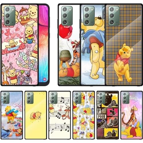 Disney Cartoon Animation Pooh Bear For Samsung Note 20 10 9 8 Ultra Lite Plus A70 A50 A40 A30 A20 A10 Tempered Glass Phone Case