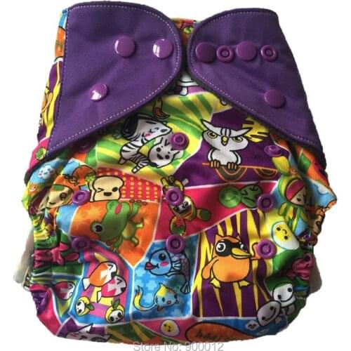 Charcoal Bamboo Baby AIO Charcoal Bamboo Cloth diaper With Microfiber Insert bamboo terry layer For Infant Adjustable Nappy