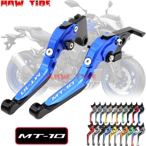 For YAMAHA MT-10 MT 10 FZ-10 FZ10 MT10 2015-2018 16 17 Motorcycle Accessories Folding Extendable Brake Clutch Levers LOGO MT-10