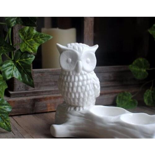 DW0034 Animal Silicone Molds Owl Trunk Candle Holder Silicone Cement Concrete Mold Handmade Flower Pots Moulds Aroma Stone Mould