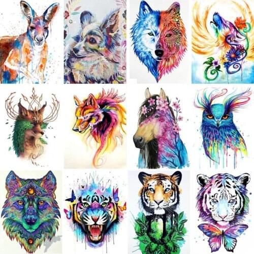 GATYZTORY Frame DIY Painting By Numbers Animal Picture Canvas By Numbers Modern Abstract Handpainted Oil Painting For Home