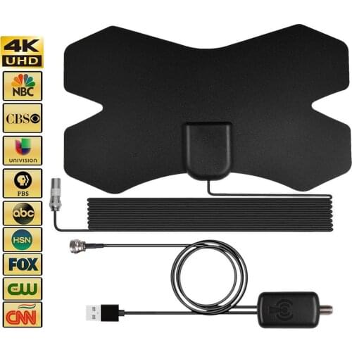 HDTV 4K Antenna Amplified HD Digital TV Antenna 250+ Miles Range Amplified Booster Active Indoor Aerial HD Accessories Dropship