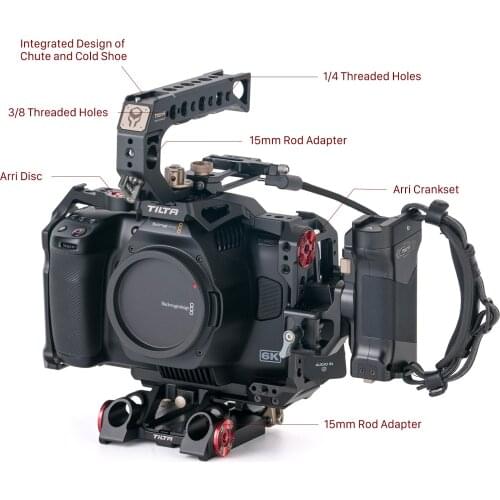 TILTA BMPCC 6K Pro Camera Cage DSLR Rig TA-T11-A For Blackmagic BMPCC 6K Pro Top Handle R/S Side Handle Tactical Finished