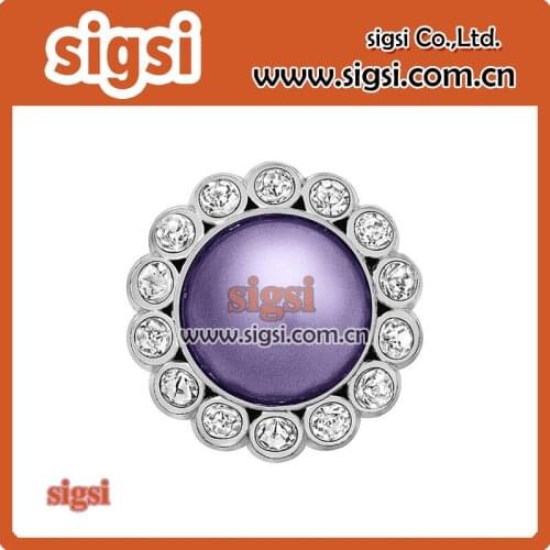 Noble color round flower crystal acrylic rhinestone button