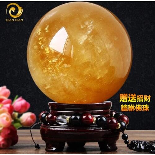 Lucky natural yellow crystal balls home decoration decoration room decoration craft Home Furnishing wedding gift