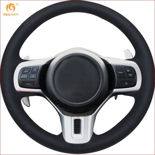 MEWANT for Mitsubishi Lancer 10 EVO Evolution Black Micro Fiber Artificial Leather Car Steering Wheel Cover Accessories Parts