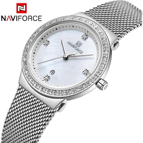 NAVIFORCE Women Watches Top Brand Luxury Fashion Quartz Steel Mesh Strap Ladies Casual Dress Wrist Watch Women Relogio Feminino