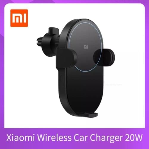 Original Xiaomi Mijia Wireless Car Charger 20W Max Electric Auto Pinch 2.5D Glass Ring Lit For Mi 9 (20W) MIX 2S / 3 (10W) Qi