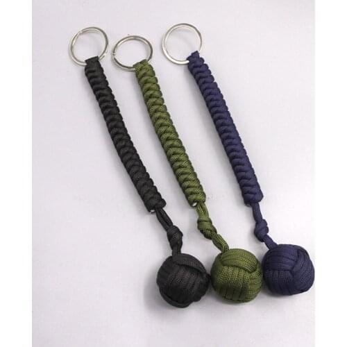 Portable Outdoor Self Defense Survive Hanging Knot Ball Hand Weaving Umbrella Rope Body Self-defense Ball Key Chain Pendant