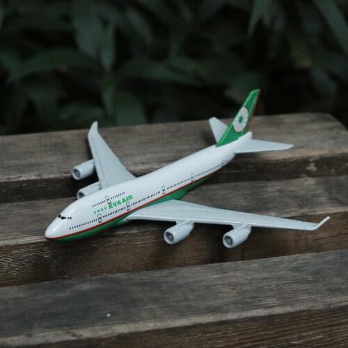 China Taiwan Eva Airways Boeing 747 Airplane Diecast Aircraft Model 6" Metal Aeroplane Home Decor Mini Moto Toys for Children