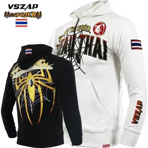 VSZAP Fighting MMA Sports Hoodie Thai Boxing Sweater Jacket Fitness Men Fighting Martial Arts Running Workout Gym Kick Coat