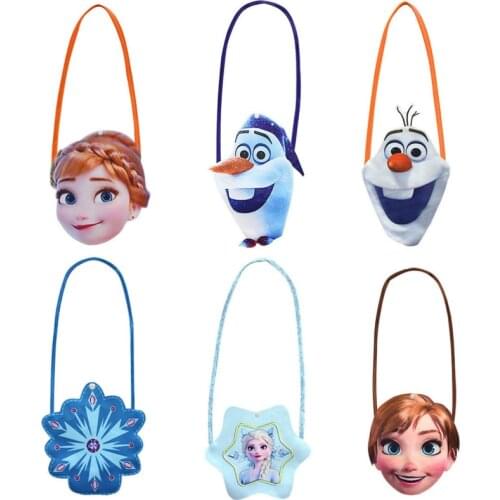 Disney new frozen 2 cartoon bag children shoulder bag girl shoulder bag baby coin purse small plush bag