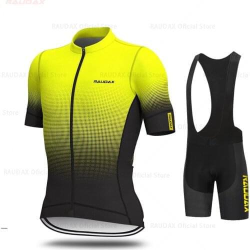Raudax Cycling Jerseys Set 2021 Mens Cycling Clothing MTB Cycling Bib Shorts Bike Jerseys Triathlon Ropa Ciclismo clothes