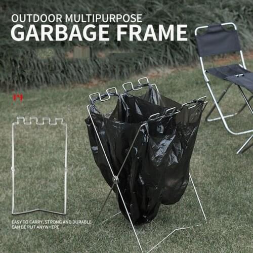 Outdoor portable folding trash rack garbage bag special rack household kitchen picnic barbecue plastic bag holder
