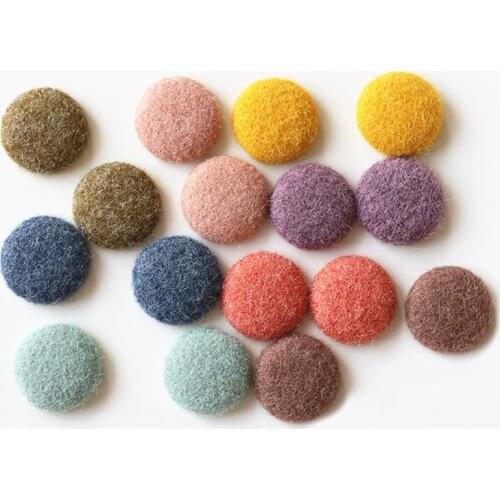 10 PCS 25mm Fashion Round Wool Felt Cloth Cover Buckle Connectors Charm DIY Earring Accessories For Jewelry Making
