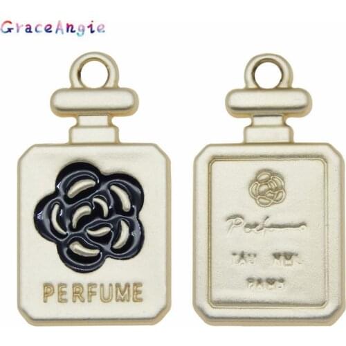 10PCS Flower Perfume Bottle Pendant Enamel Zinc Alloy Little Charms DIY Fashion Women Earrings Necklace Bracelet DIY Fashion New