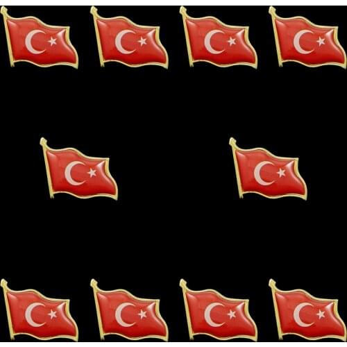 10PC Turkey Flag Pattern Lapel Brooch Pin Badge Scarfs Clothes Bag Jewelry
