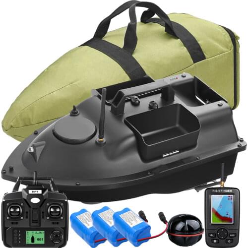 500M Wireless GPS Fishing Bait Boat With 3 Hoppers Carp Fishing Hook Post Speedboat,GPS LCD Fishfinder,Handbag,Spare Batteries