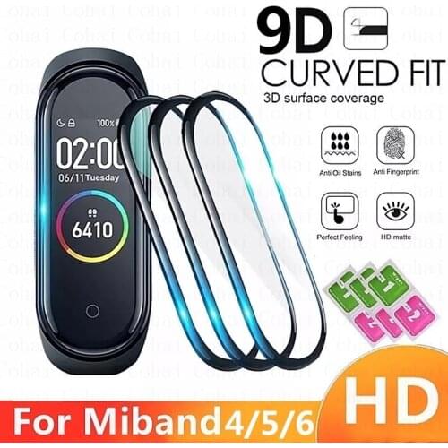 9D Film For Xiaomi mi band 5 4 6 Soft Screen Protector Protective Cover For Xiaomi Mi Band5 6 4 Miband5 Not Glass Strap Bracelet