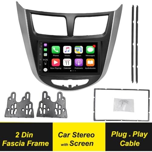 2 Din Car Multimedia Radio Fascias For Hyundai Verna I25 Solaris Accent 2010 2011 2017 Dashboard GPS Navigation Android Player