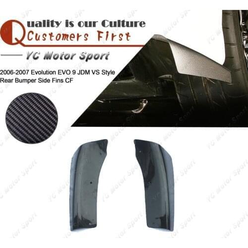 Car Accessories Carbon Fiber JDM VS Style Rear Bumper Diffuser Side Fin Addon Fit For 2006-2007 Evolution EVO 9 Side Addon