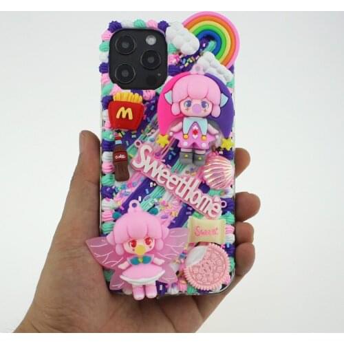 New kawaii bubble girl phone case for iphone 12 11 pro max xs xr se 7 8 plus mini 13 applle lg htc phone cover lovely samsung
