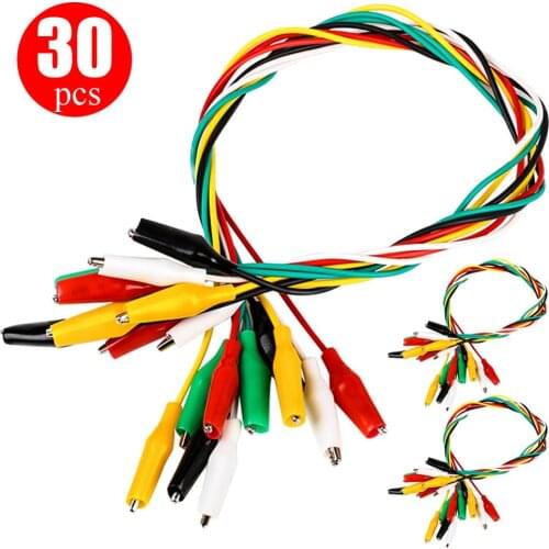 30 Pcs Electrical Alligator Clips Test Leads Sets Soldered and Stamping Jumper Wires for Circuit Connection/Experiment