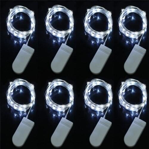8Pack 1/2M Copper wire String Light Christmas Garlands Battery Operated Fairy Lights Decorations for Home 8 Color Options Lights