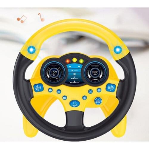 Creative Driving Steering Wheel Toy Funny Girlfriend Learn to Drive Copilot Toy Kids Simulation Driving LED Controller Game
