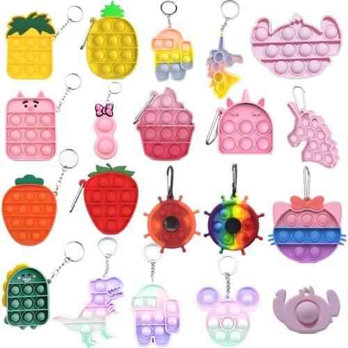 Fidget Toys Squishy Keychain Popits Kawaii Stress Reliever Toy Squishmallow Sensory Toys for Special Needs Adhd Autism Kids Gift