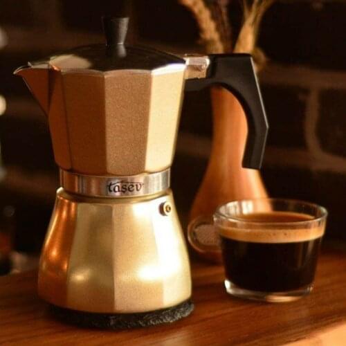 Coffee Maker Pot Aluminum Mocha Espresso Percolator Pot Coffee Kettle Cafeteria Home Outdoor Stove Cafe Tools Silver Red Black