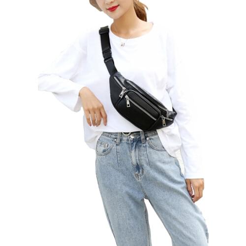 Women Men Waist Bag Leather Fanny Pack Lightweight Waist Bag Crossbody Sling Backpack With Adjustable Belt Bag
