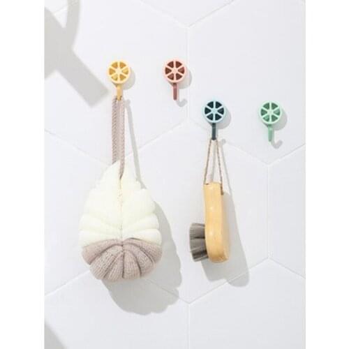 5pcs Self Adhesive Wall Hangers Towel Hooks Door Without Trace Nail Small Hook Kitchen Bathroom Wall organizer home decor