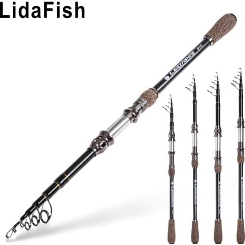 LidaFish Brand Carbon Retractable 1.5-2.7M Portable Rotating Travel Leisure Sea Fishing Road Sub-Pole Fishing Rod