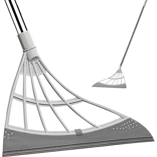 Multifunctional Magic Broom Sweeper Remove Dirt and Hair Rubber Mop Water Sweepe with Squeegee Glass Wiper for Room, Bathroom