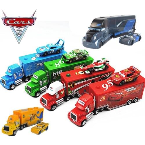 Disney Pixar Cars Toys Lightning McQueen Mack Uncle Truck Rescue Collection 1:55 Diecast Model Car Kids Christmas Birthday Gift