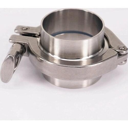 A Set 51mm O/D Sanitary Tri Clamp Weld Ferrule + Tri Clamp + Silicon Gasket 304 Stainless Steel