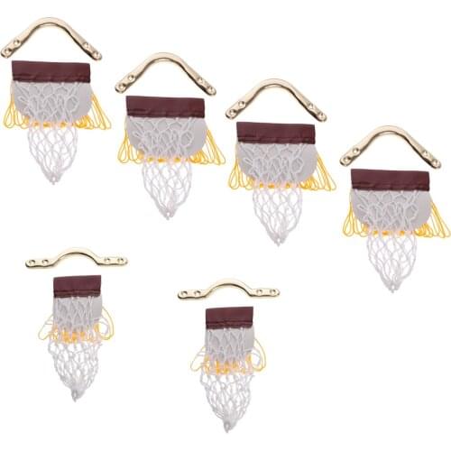Pack of 6 Children Pool Table Net Pockets Irons Bracket Set 4 Corner and 2 Sides