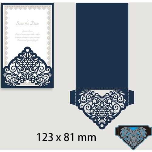 Metal Cutting Dies Hollow Heart-shape Pattern New Scrapbook Decoration Template Embossing DIY Paper Card Craft 123*81mm