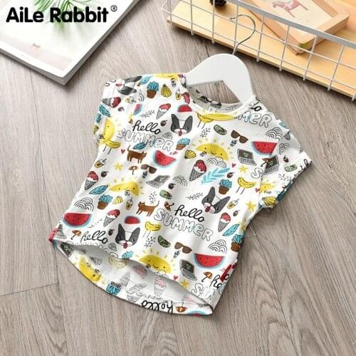 2019 New Boys And Girls T-shirt Summer Short-sleeved Shirt Kids Clothes Cartoon Watermelon Ice Cream Summer Childrens Clothing