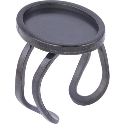 Reidgaller 5pcs stainless steel cabochon ring settings 13x18mm oval base tray blanks for rings making diy jewelry findings