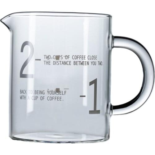 Clear High Temperature Resistant Glass 400ml Cocktail Mug Scale Coffee Cup