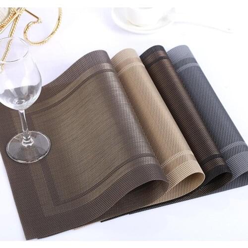 Rectangle Eco-friendly Waterproof PVC Antiskid High Temperature Resistance Pads Placemat Dining Mould Proof Table Dish Mat