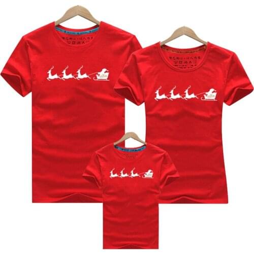 Family Clothing Christmas Deer Print Kid T-shirts Mommy and Me Christmas Clothes Mother Daughter Father Family Matching Outfits